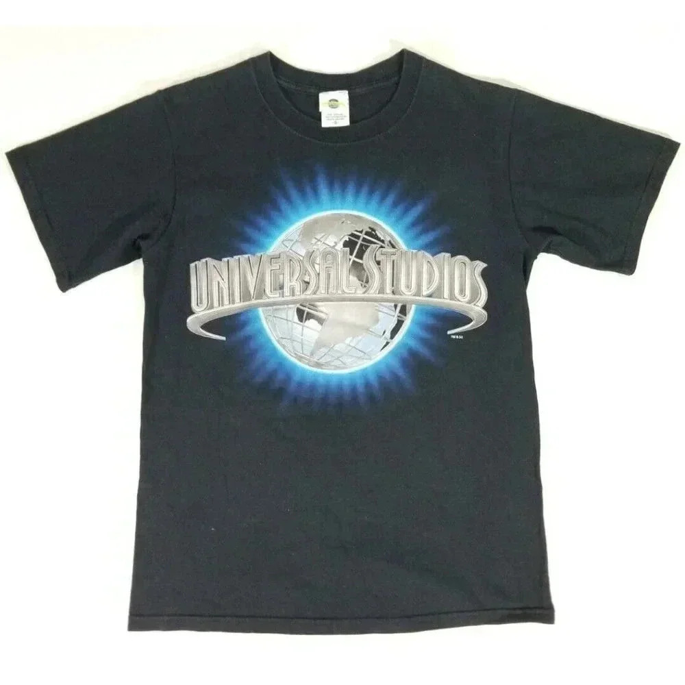 Universal Studios Orlando Globe Logo Y2K Vintage Black T-Shirt Adult Size S
